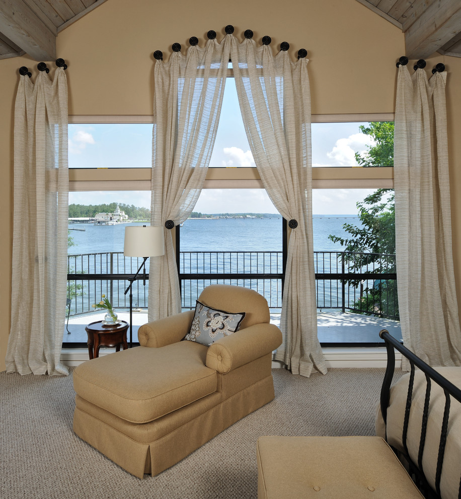 Curtain Rod Finials Bedroom Traditional with Balcony Ceiling Treatment Chaise