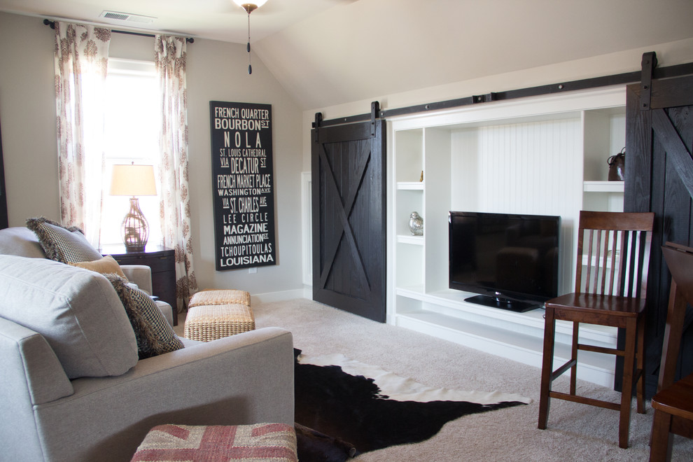 Curtains for Sliding Doors Family Room Traditional with Animal Skin Rug Beadboard