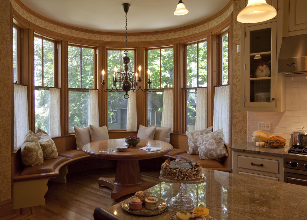Curved Bench Seating Dining Room Traditional with Banquette Seating Bead Board