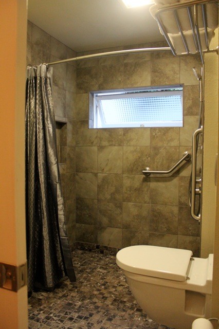 Curved Curtain Rod Bathroom Contemporary with None 