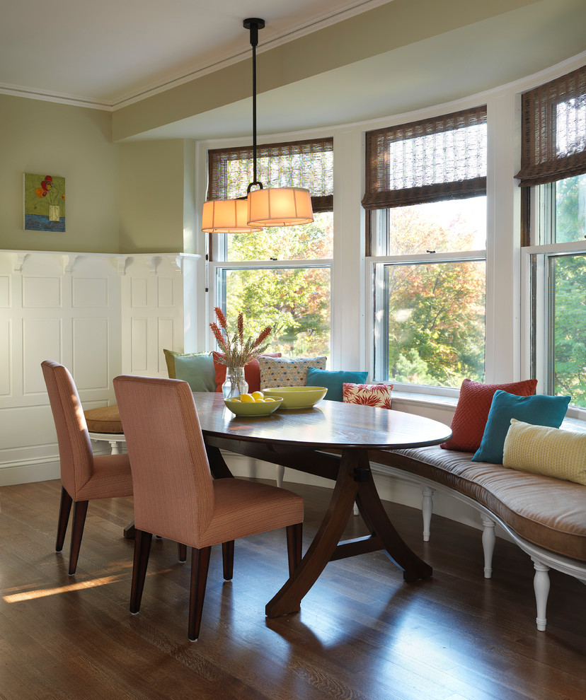 Curved Dining Bench Kitchen Traditional with Banquette Seating Bay Window1
