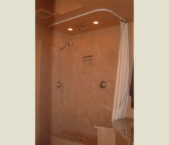 Curved Shower Curtain Rod Bathroom Transitional with Adjustable Curtain Rod Bay