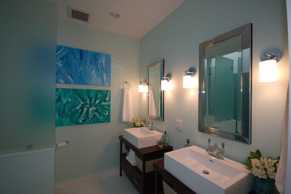 Custom Bathroom Vanities Bathroom Contemporary with Baseboards Bath Accessories Bath