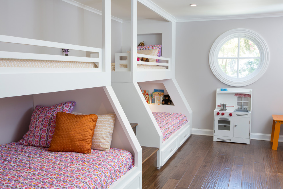 Custom Bunk Beds Kids Traditional with Beige Wall Built in Bunk