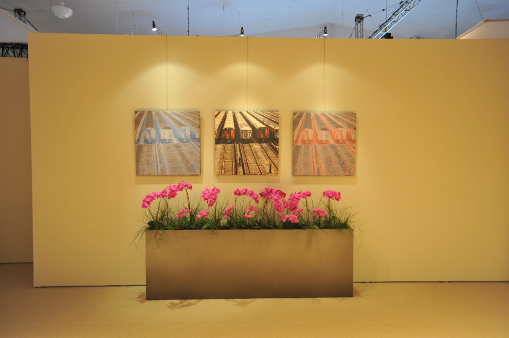 Custom Closet Doors Landscape Modern with Casters Closeup Flowers Modern