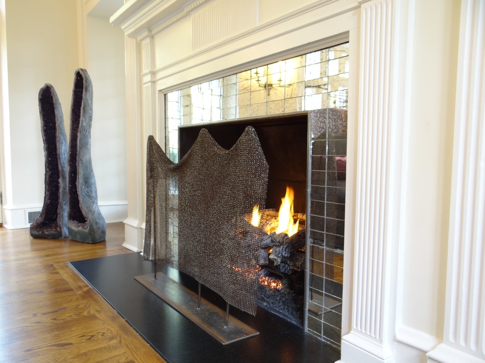 Custom Fireplace Screens Spaces with Amethyst Geodes Custom Fireplace