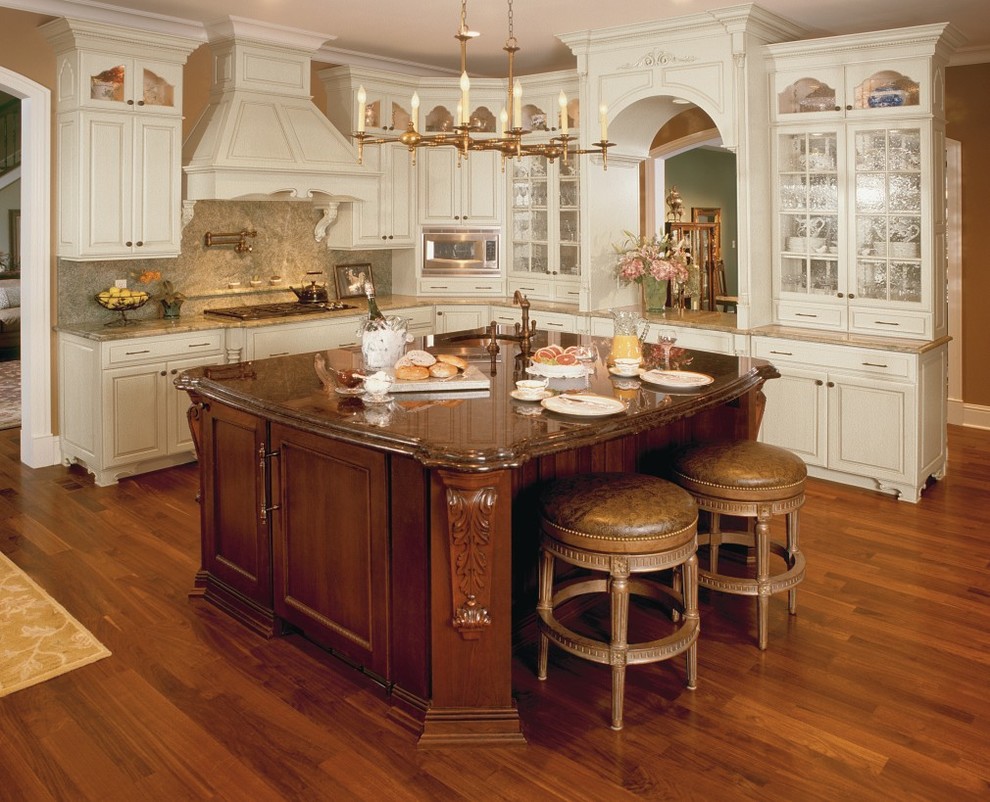 Custom Kitchen Islands Kitchen Traditional with Acanthus Backless Stools Cabinetry