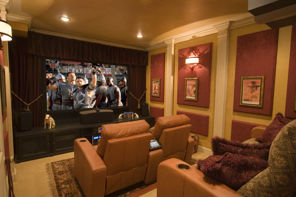 Custom Made Curtains Home Theater Contemporary with Area Rug Ceiling Lighting