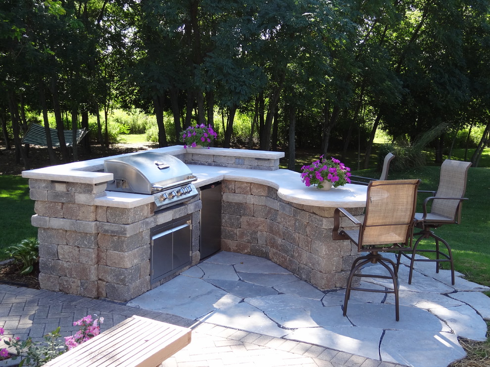 Custom Outdoor Kitchens Patio Contemporary with Flagstone Patio Grill Grill
