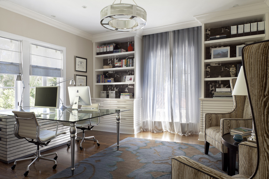 Custom Shelving Ideas Home Office Contemporary with Billy Blanco Designs Blue