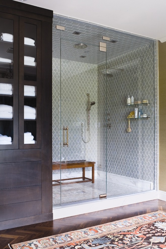 Custom Showers Pictures Bathroom Traditional with Accent Tiles Area Rug