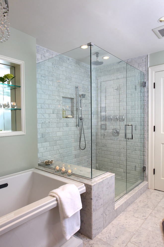 Custom Showers Pictures Bathroom Traditional with Bath Frameless Glass Shower