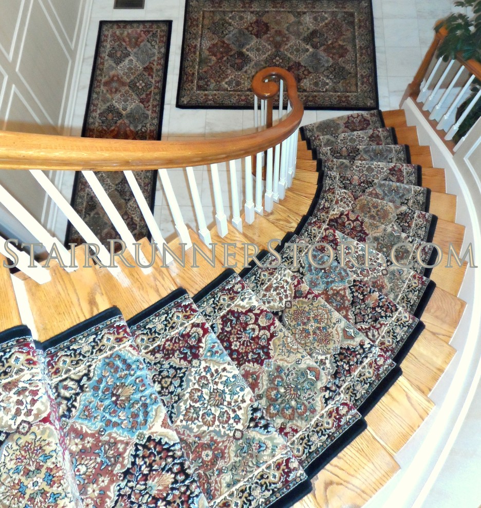 Custom Stair Runners Staircase Traditional with Carpet Landing Carpet Runner3