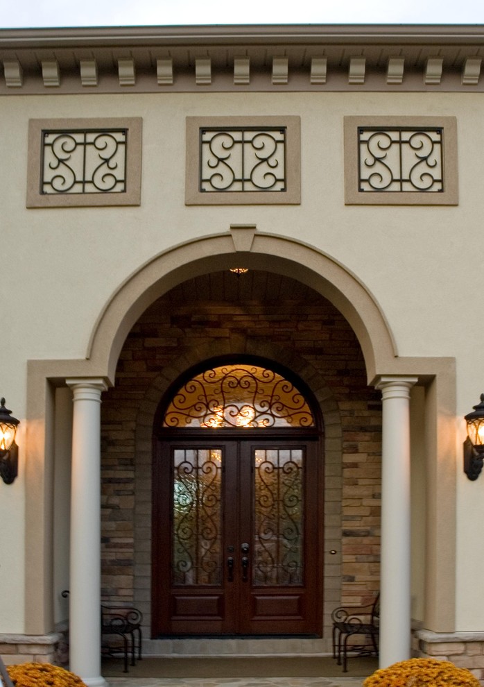 Custom Tile Showers Exterior Mediterranean with None 