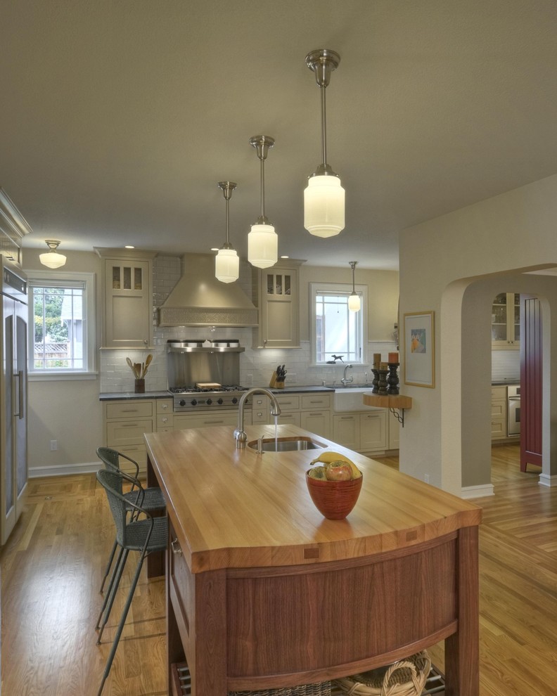 Cylinder Pendant Light Kitchen Traditional with Apron Sink Archway Breakfast