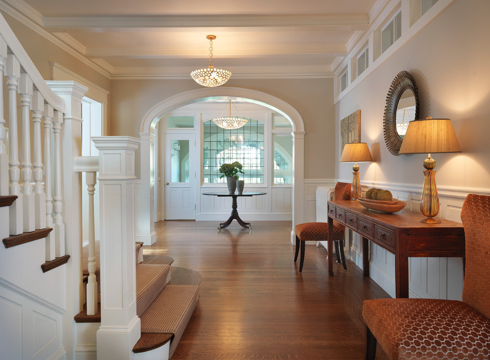 Cynthia Rowley Home Entry Traditional with Arched Doorways Balusters Console