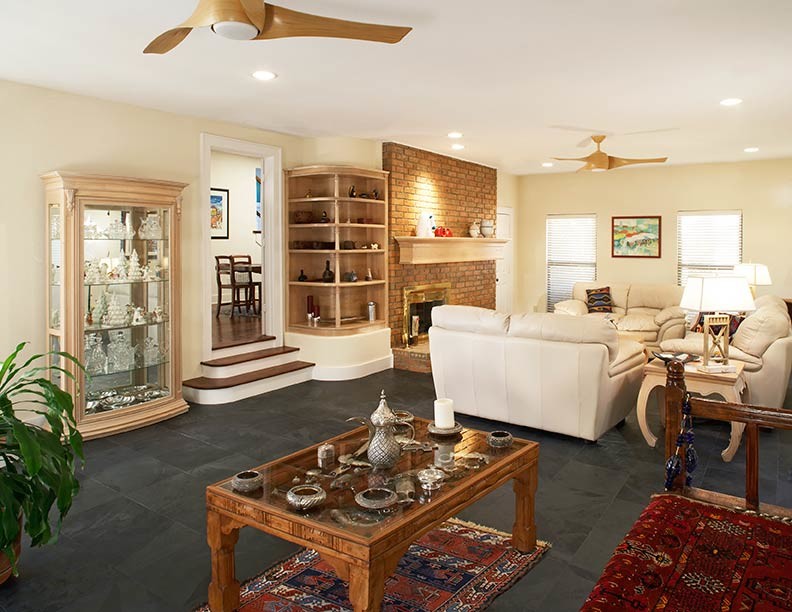 Dallas Home Remodeling Living Room Traditional with Black Flooring Dallas Home