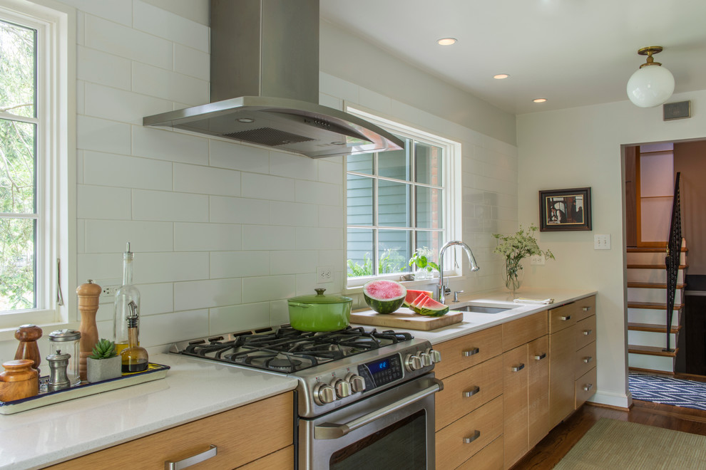 Daltile Modern Dimensions Kitchen Transitional with Ceramic Tile Backsplash Exhaust