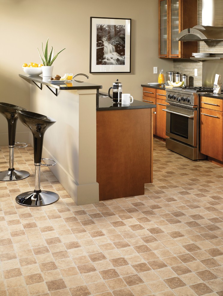 Dark Cherry Kitchen Cabinets Kitchen Contemporary with Flooring Ideas Kitchen Kitchen