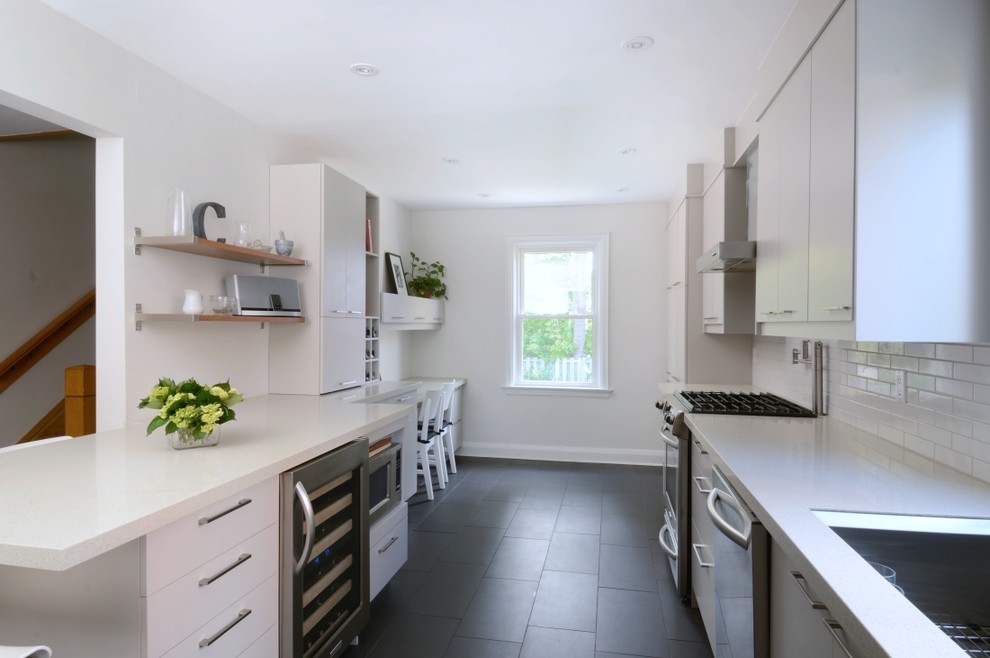 Dark Tile Flooring Kitchen Modern with Clean Lines Contemporary Dark