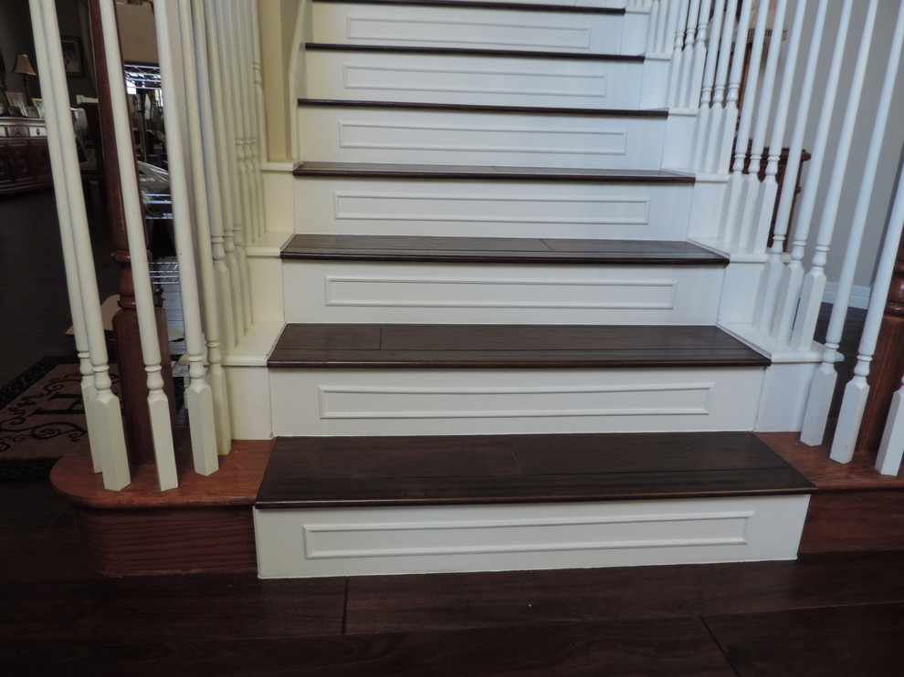 Dark Walnut Hardwood Floors Staircase Traditional with Dark Walnut Acacia Hardwood