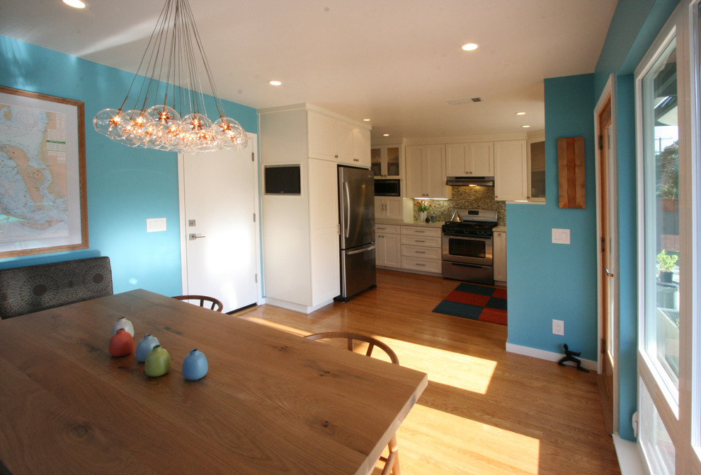 Dark Wood Flooring Kitchen Modern with Banquette Bench Bench Seating