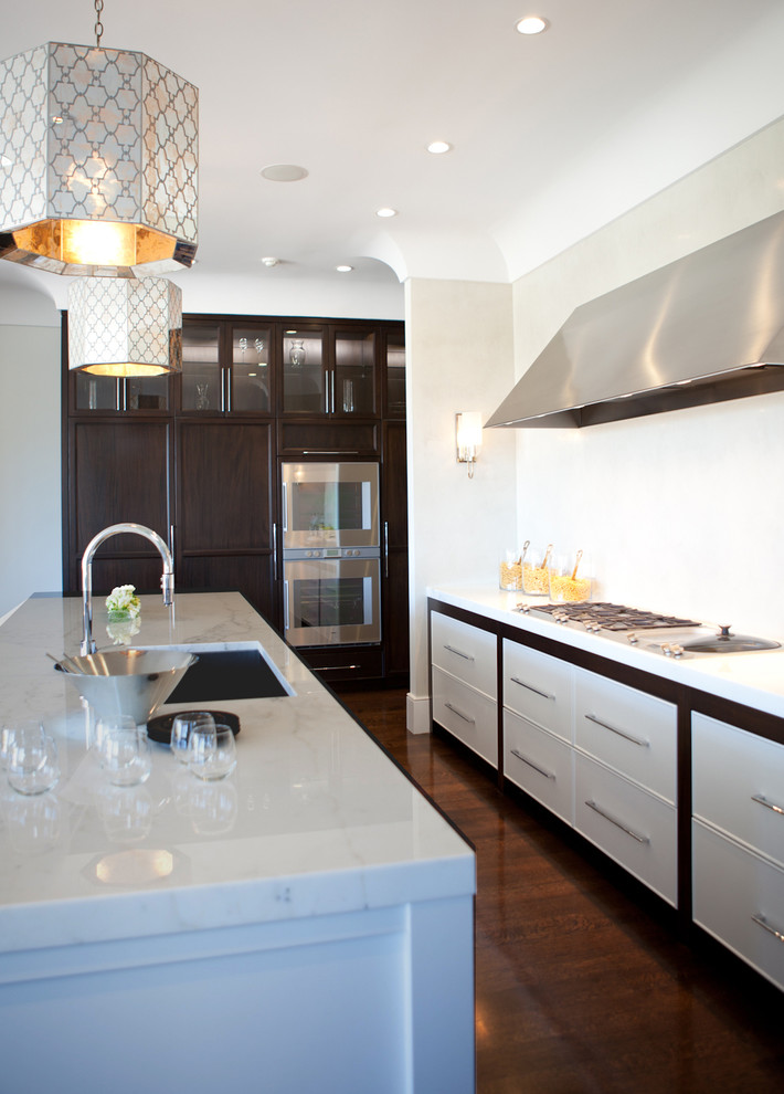 Dark Wood Floors Kitchen Contemporary with Brown Felicetta Designs Cook