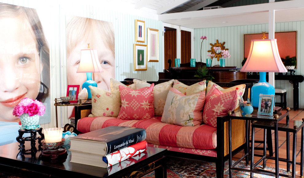 Daybed Living Room Living Room Eclectic with Art Cane Furniture Day