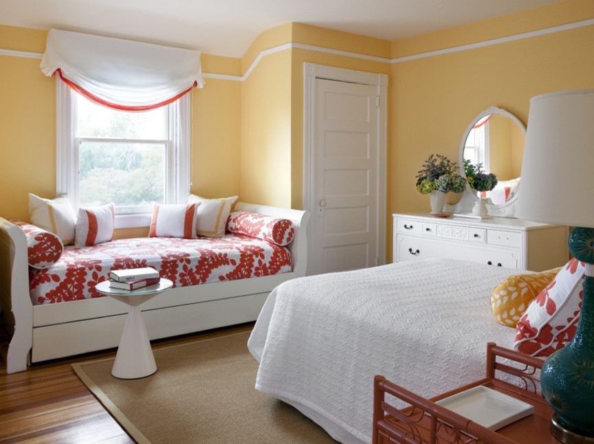Daybeds with Trundles Bedroom Transitional with Coral Girls Room White