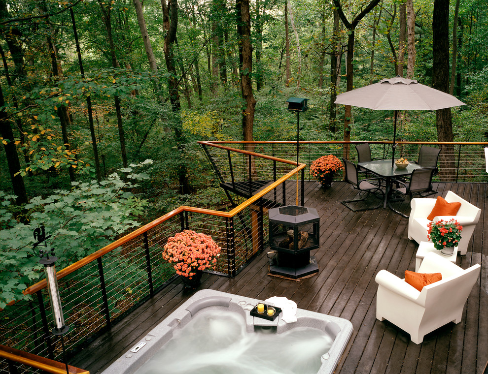 Deck Railing Design Deck Modern with Balcony Birdhouse Entertaining Fire