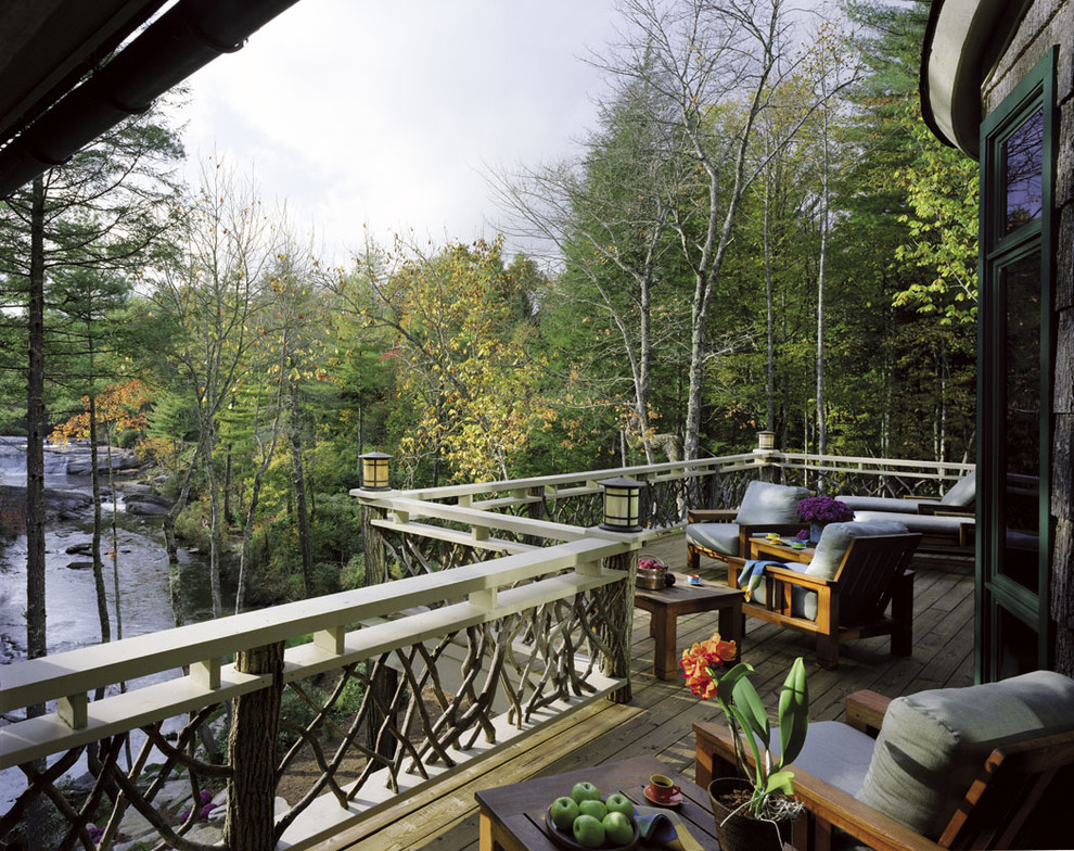 Deck Railing Ideas Deck Rustic with Chaise Lounge Container Plants1