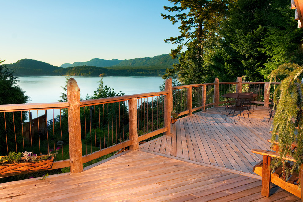 Deck Railing Ideas Porch Traditional with Driftwood Deck Flower Bed1