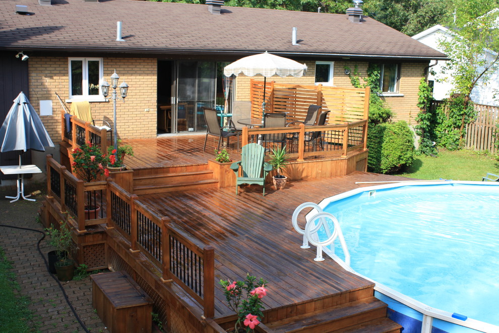 Decks for Above Ground Pools Deck Traditional with Bois Traite Cedar Deck