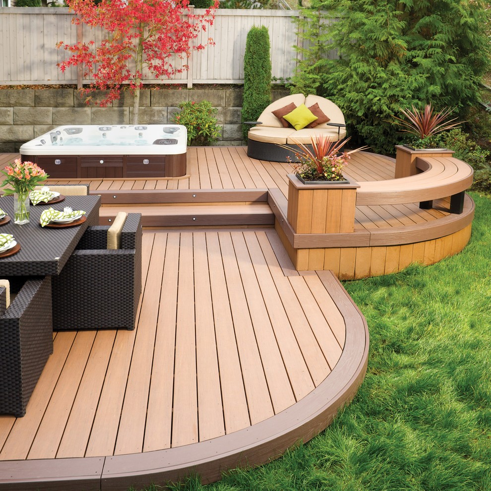 Decks with Hot Tubs Deck Contemporary with None 