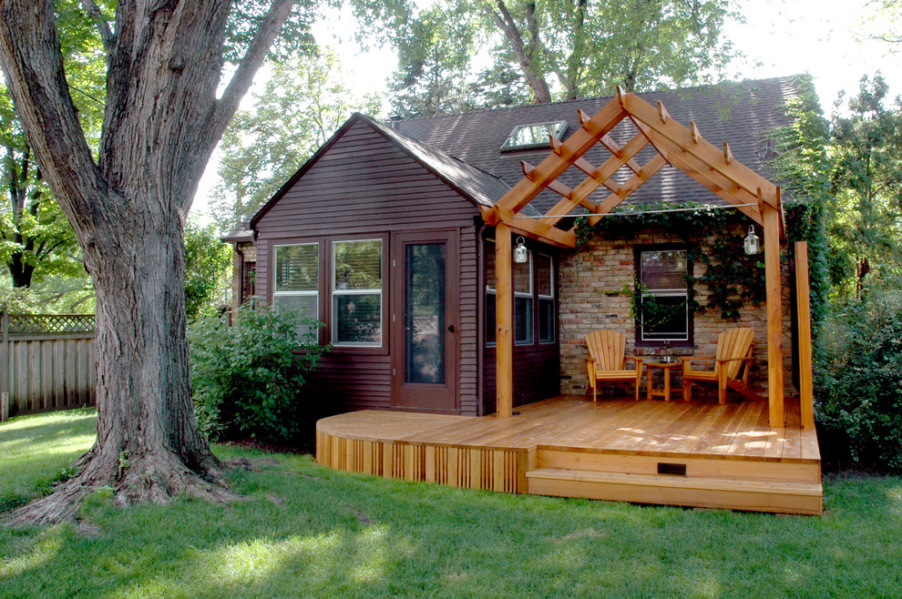 Decks with Pergolas Exterior Traditional with Backyard Brick Cedar Climbing