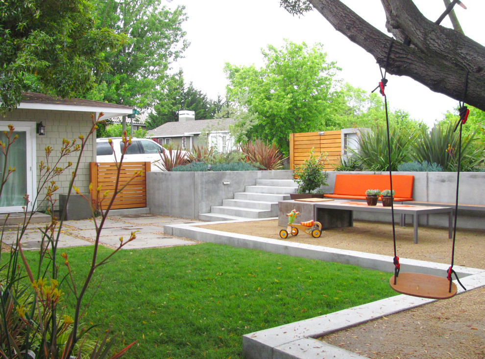 Decomposed Granite Cost Landscape Contemporary with Bench Built in Children