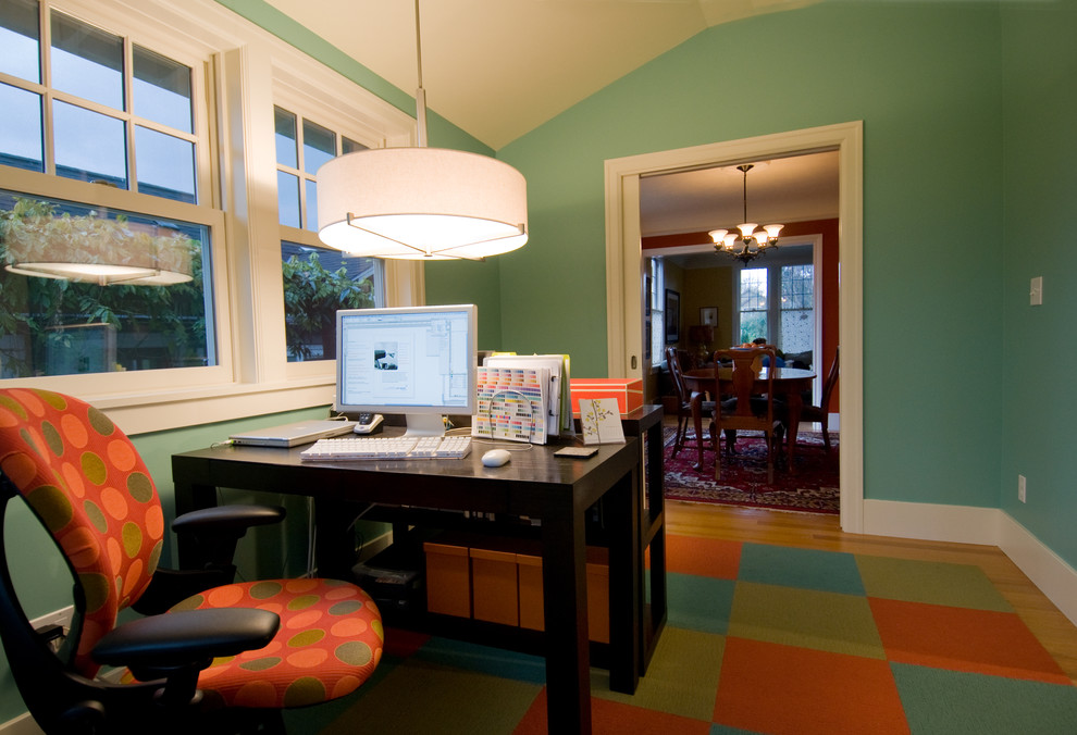 Decorating with Area Rugs Home Office Contemporary with Aqua Bold Color Bright