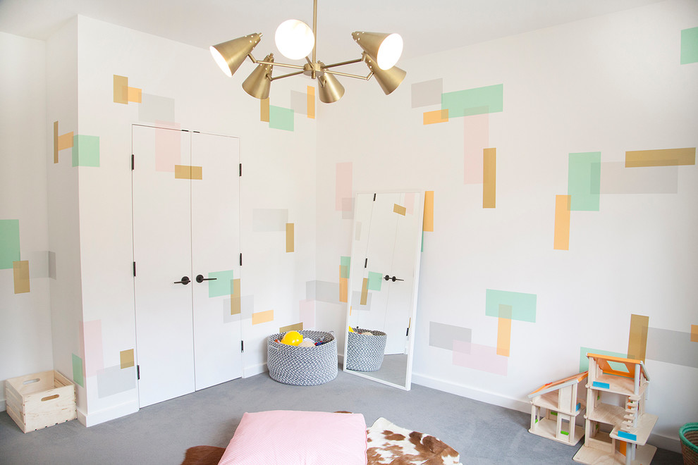 Decorative Closet Doors Kids Contemporary with Atomic Age Light Fixture