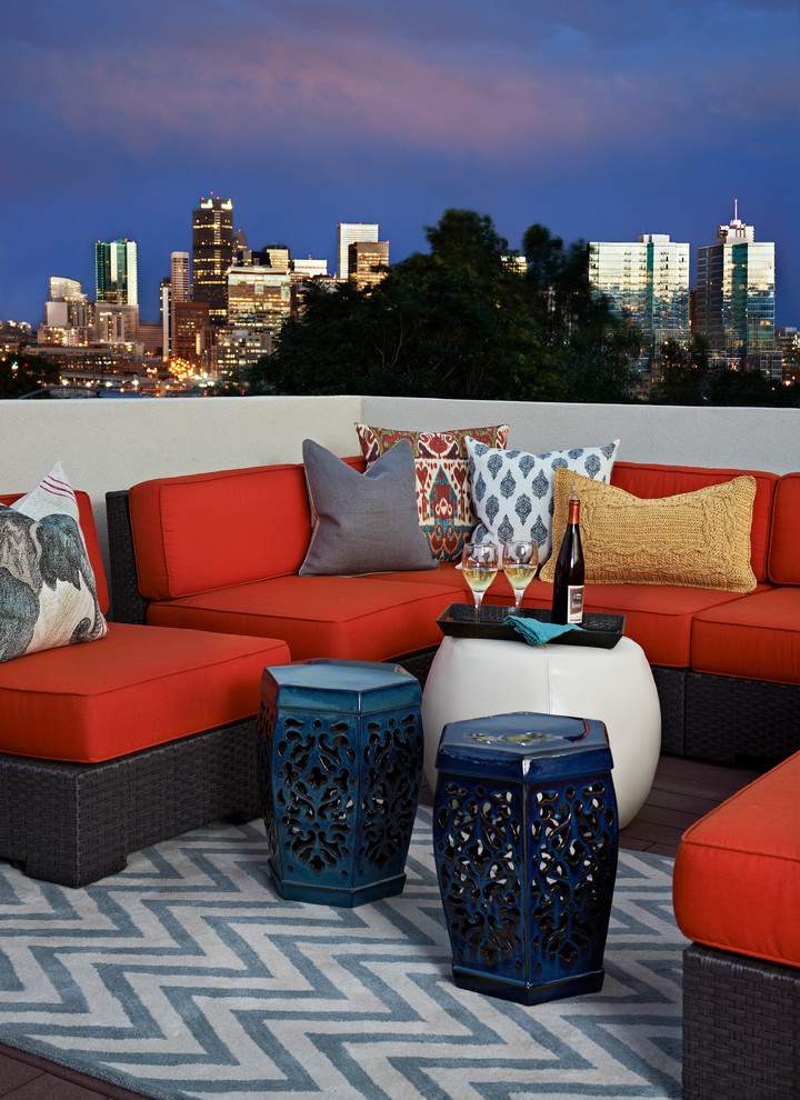 Decorative Pillows for Couch Deck Eclectic with Ceramic Garden Stool City