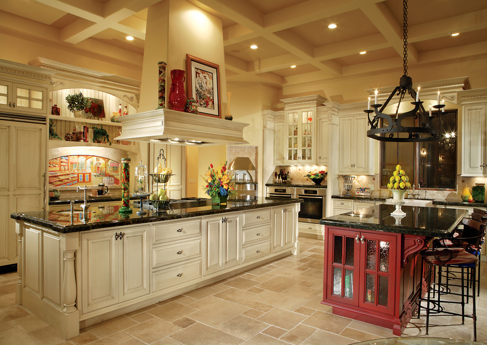 Decorative Range Hood Kitchen Traditional with Bar Sink Beige Cabinets