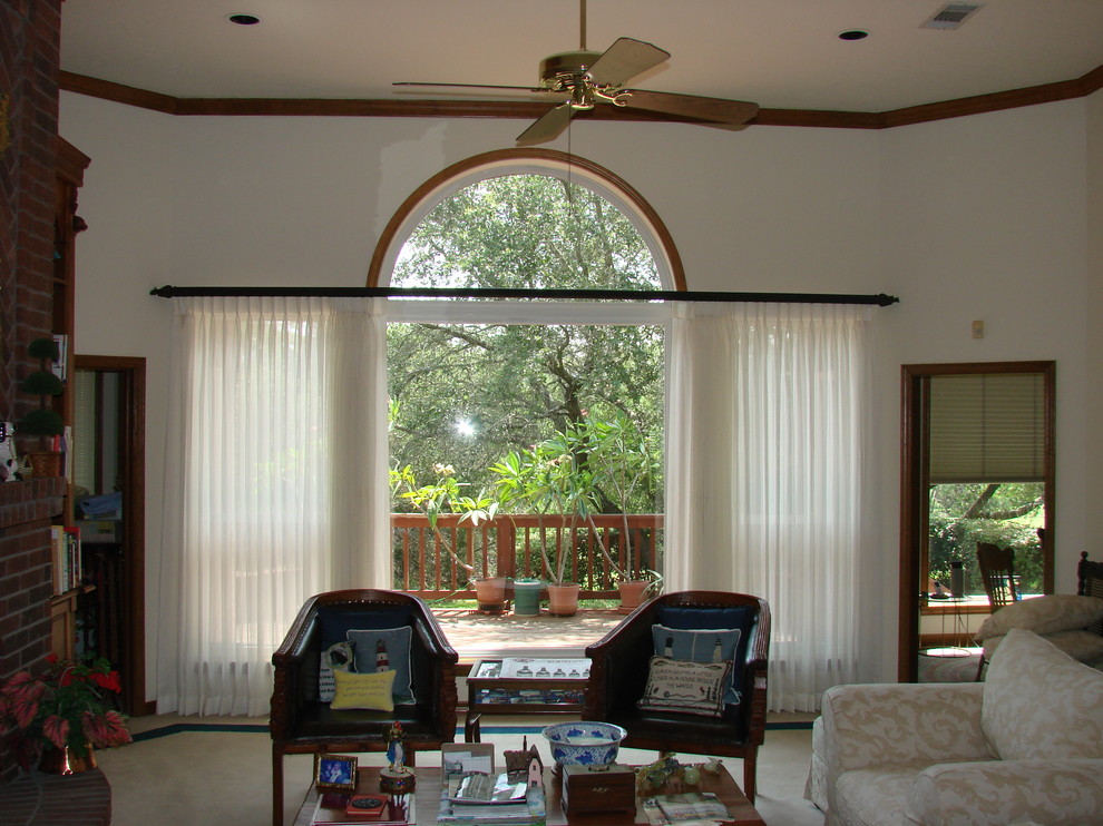 Decorative Traverse Rods Family Room Contemporary with Custom Drape Decorative Traverse1