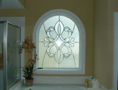 Decorative Window Film Spaces Modern with Arched Top Window Bathtub1