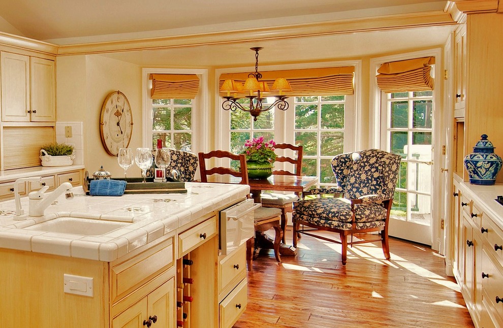 Decorative Window Treatments Kitchen Traditional with Antiqued Bay Window Bergre
