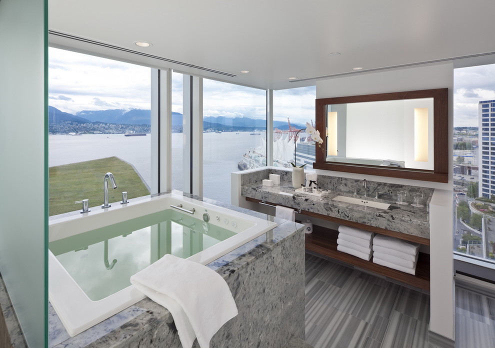 Deep Soaking Tub Bathroom Contemporary with Bath Accessories Bathroom Mirror