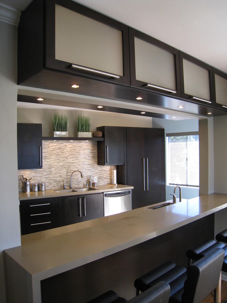Delta Touch Faucet Kitchen Contemporary with Black Bar Stools Edge