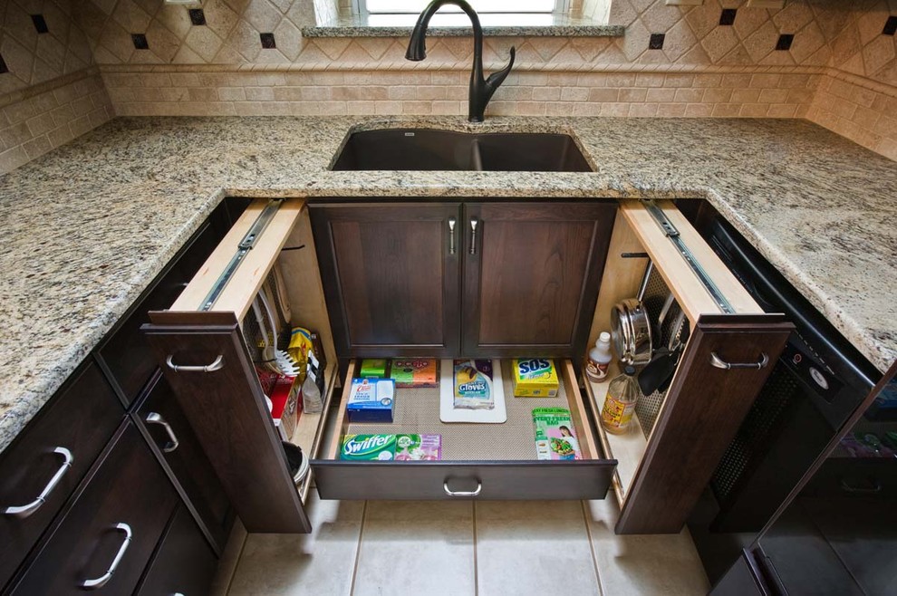 Delta Touch Faucet Kitchen Traditional with Back Splash Countertops Curb