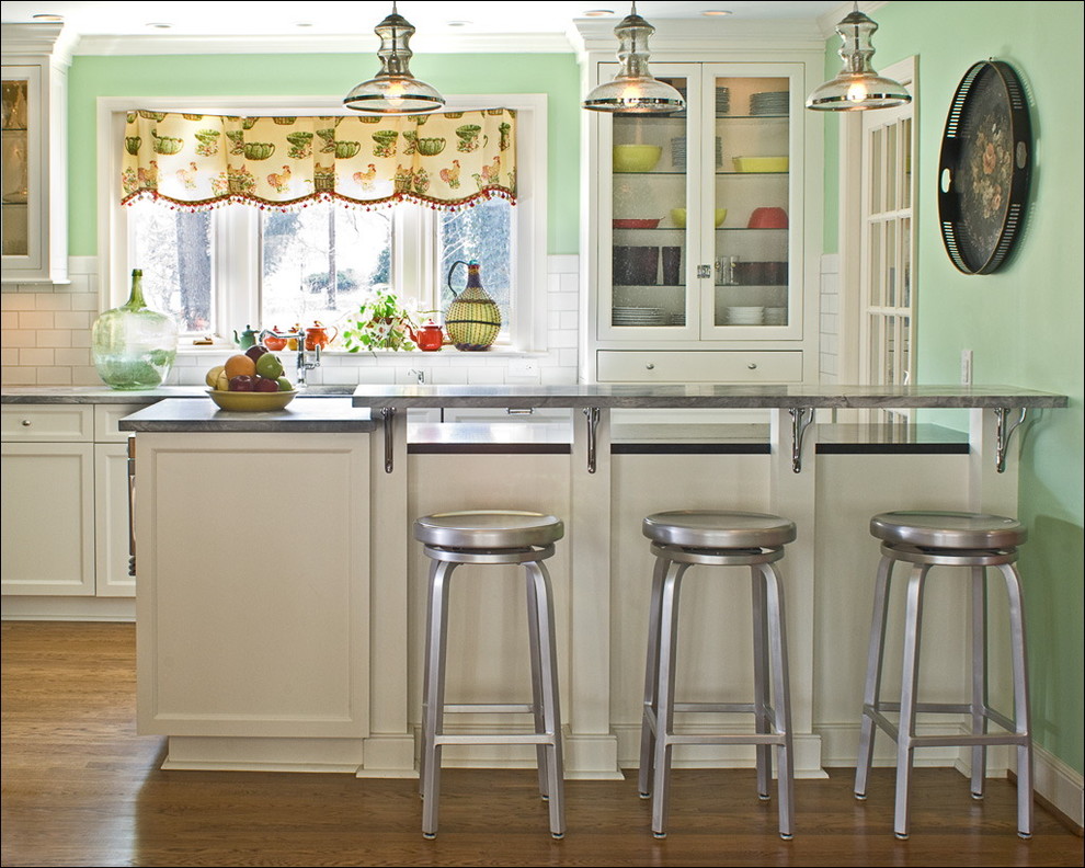 Designer Bar Stools Kitchen Eclectic with Arctic White Beige Cabinets1