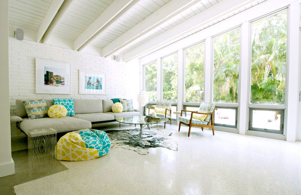 Designer Coffee Table Living Room Beach with Acrylic Side Table Beamed