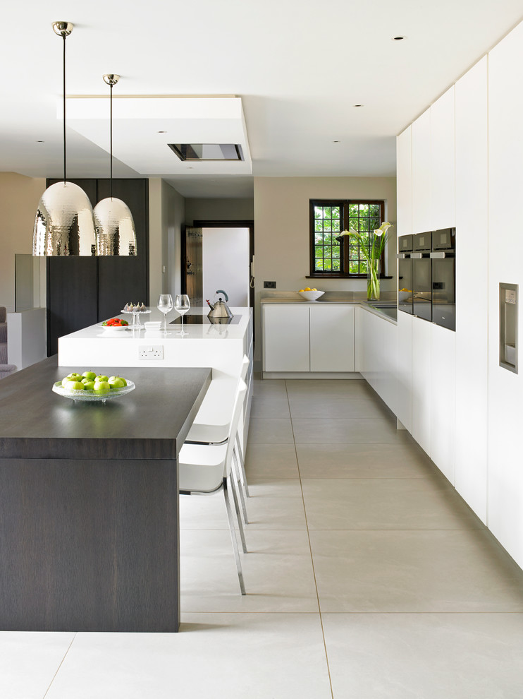 Designer Lamp Shades Kitchen Contemporary with Bespoke Bi Fold Doors