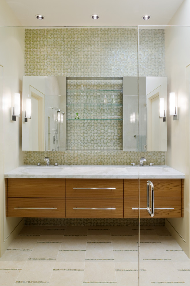 Designer Medicine Cabinets Bathroom Contemporary with Ceiling Lighting Double Sinks